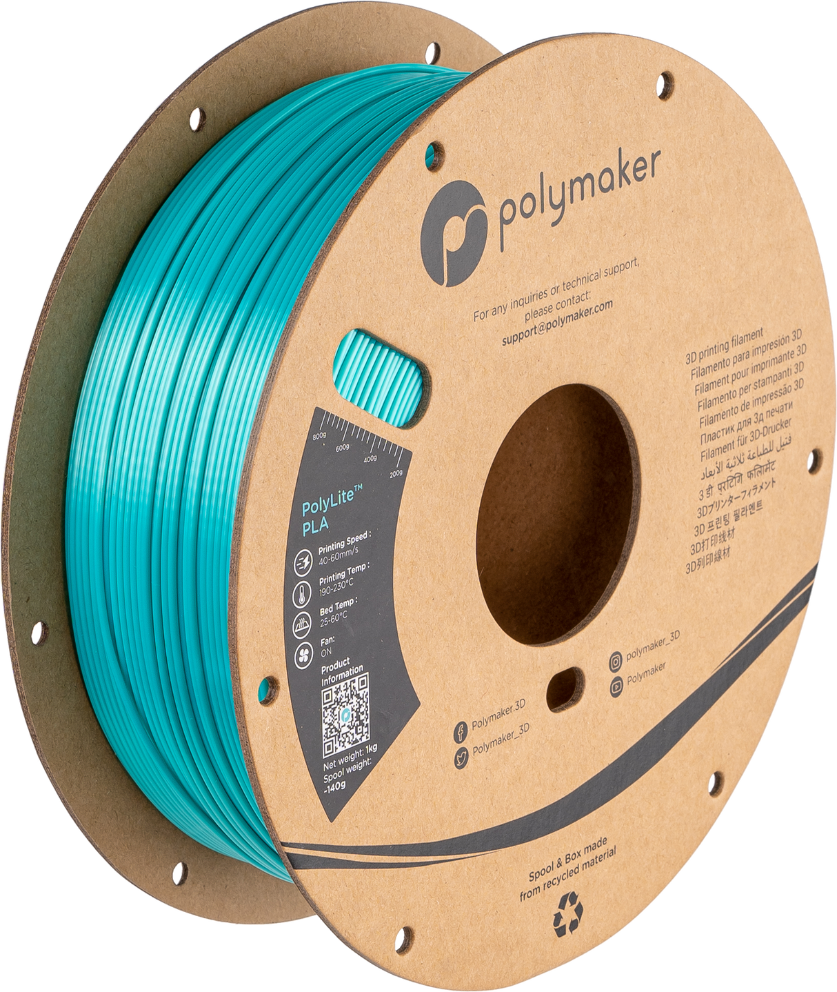 #color_Silk Polymaker Teal (HEX Code - ⌗009FA8)